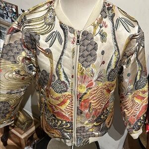 Elegant Multicolor Embroidered Women's Puffer Jacket (Joan & David Bundle Deal)